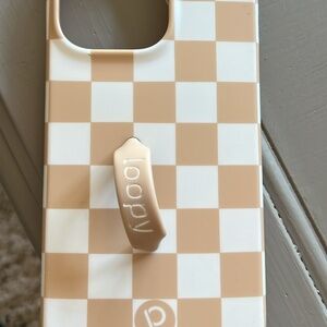 Loopy Case Tan and White Checkered Phone Case